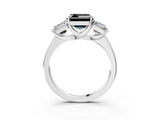 White gold Three-Stone Fancy Black Asscher Cut Cut Solitaire Ring with Classic Prong Setting_15