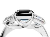 White gold Three-Stone Fancy Black Asscher Cut Cut Solitaire Ring with Classic Prong Setting_16