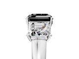 White gold Three-Stone Fancy Black Asscher Cut Cut Solitaire Ring with Classic Prong Setting_17