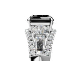White gold Three-Stone Fancy Black Asscher Cut Diamond Engagement Ring with Pave Band and Prong Setting_17
