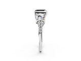 White gold Three-Stone Fancy Black Asscher Cut Diamond Ring with Pavé Band and Prong Setting_68