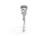 White gold Three-Stone Fancy Black Asscher Cut Diamond Ring with Pavé Band and Prong Setting_86