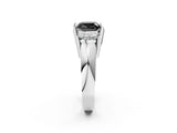 White gold Three Stone Fancy Black Cushion Cut Cut Channel Set Diamond Ring_26