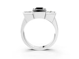 White gold Three Stone Fancy Black Cushion Cut Cut Channel Set Diamond Ring_27