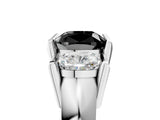 White gold Three Stone Fancy Black Cushion Cut Cut Channel Set Diamond Ring_29