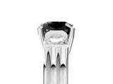 White gold Three-Stone Fancy Black Cushion Cut Cut Classic Band Prong Setting Ring_5