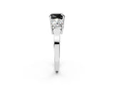 White gold Three-Stone Fancy Black Cushion Cut Cut Diamond Engagement Ring with Flat Band and Four-Prong Setting_14