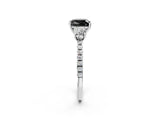 White gold Three-Stone Fancy Black Cushion Cut Cut Diamond Pavé Band with Prong Setting_29