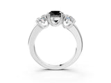 White gold Three-Stone Fancy Black Cushion Cut Cut Diamond Ring with Channel Set Band and Four-Prong Setting_15