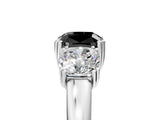 White gold Three-Stone Fancy Black Cushion Cut Cut Diamond Ring with Channel Set Band and Four-Prong Setting_17