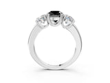 White gold Three-Stone Fancy Black Cushion Cut Cut Diamond Ring with Channel Set Band and Four-Prong Setting_32