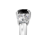 White gold Three-Stone Fancy Black Cushion Cut Cut Diamond Ring with Channel Set Band and Four-Prong Setting_35