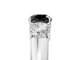 White gold Three-Stone Fancy Black Cushion Cut Cut Diamond Ring with Prong Setting and Classic Band_6