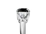 White gold Three-Stone Fancy Black Cushion Cut Cut Diamond Ring with Trillion Side Stones and Four-Prong Setting_16