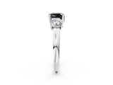 White gold Three-Stone Fancy Black Cushion Cut Cut Solitaire Ring with Classic Prong Setting_14
