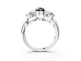 White gold Three-Stone Fancy Black Cushion Cut Diamond Channel Set Engagement Ring with Prong Setting_15
