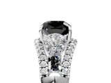 White gold Three-Stone Fancy Black Cushion Cut Diamond Engagement Ring with Pave Band and Prong Setting_17