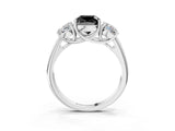 White gold Three-Stone Fancy Black Cushion Cut Diamond Engagement Ring with Prong Setting_18