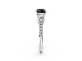 White gold Three-Stone Fancy Black Cushion Cut Diamond Pavé Band with Four-Prong Setting_2
