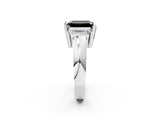 White gold Three Stone Fancy Black Emerald Cut Cut Channel Set Diamond Ring_26