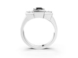 White gold Three Stone Fancy Black Emerald Cut Cut Channel Set Diamond Ring_27