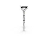 White gold Three-Stone Fancy Black Emerald Cut Cut Diamond Pavé Band with Prong Setting_29