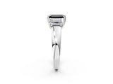 White gold Three-Stone Fancy Black Emerald Cut Cut Diamond Ring with Channel Set Band and Four-Prong Setting_14