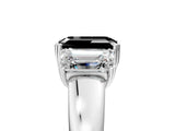 White gold Three-Stone Fancy Black Emerald Cut Cut Diamond Ring with Channel Set Band and Four-Prong Setting_24