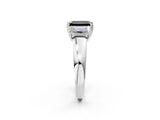 White gold Three-Stone Fancy Black Emerald Cut Cut Diamond Ring with Channel Set Band and Four-Prong Setting_26