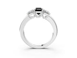 White gold Three-Stone Fancy Black Emerald Cut Cut Diamond Ring with Channel Set Band and Four-Prong Setting_28