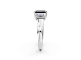White gold Three-Stone Fancy Black Emerald Cut Cut Diamond Ring with Channel Set Band and Four-Prong Setting_51