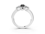White gold Three-Stone Fancy Black Emerald Cut Cut Diamond Ring with Channel Set Band and Four-Prong Setting_51