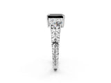 White gold Three-Stone Fancy Black Emerald Cut Cut Diamond Ring with Channel-Set Band and Prong Setting_2