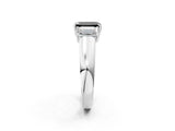 White gold Three-Stone Fancy Black Emerald Cut Cut Diamond Ring with Prong Setting and Classic Band_2