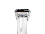 White gold Three-Stone Fancy Black Emerald Cut Cut Diamond Ring with Prong Setting and Classic Band_5