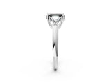 White gold Three-Stone Fancy Black Emerald Cut Cut Diamond Ring with Trillion Side Stones and Four-Prong Setting_13