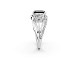 White gold Three-Stone Fancy Black Emerald Cut Cut Diamond Split Shank Prong Set Ring_14