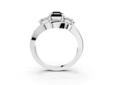 White gold Three-Stone Fancy Black Emerald Cut Cut Diamond Split Shank Prong Set Ring_15