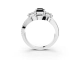 White gold Three-Stone Fancy Black Emerald Cut Cut Diamond Split Shank Prong Set Ring_27