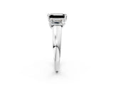 White gold Three-Stone Fancy Black Emerald Cut Cut Solitaire Ring with Classic Prong Setting_14