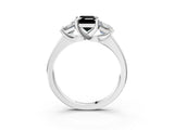 White gold Three-Stone Fancy Black Emerald Cut Cut Solitaire Ring with Classic Prong Setting_15