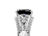 White gold Three-Stone Fancy Black Emerald Cut Diamond Engagement Ring with Pave Band and Prong Setting_23