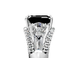 White gold Three-Stone Fancy Black Emerald Cut Diamond Engagement Ring with Pave Band and Prong Setting_29