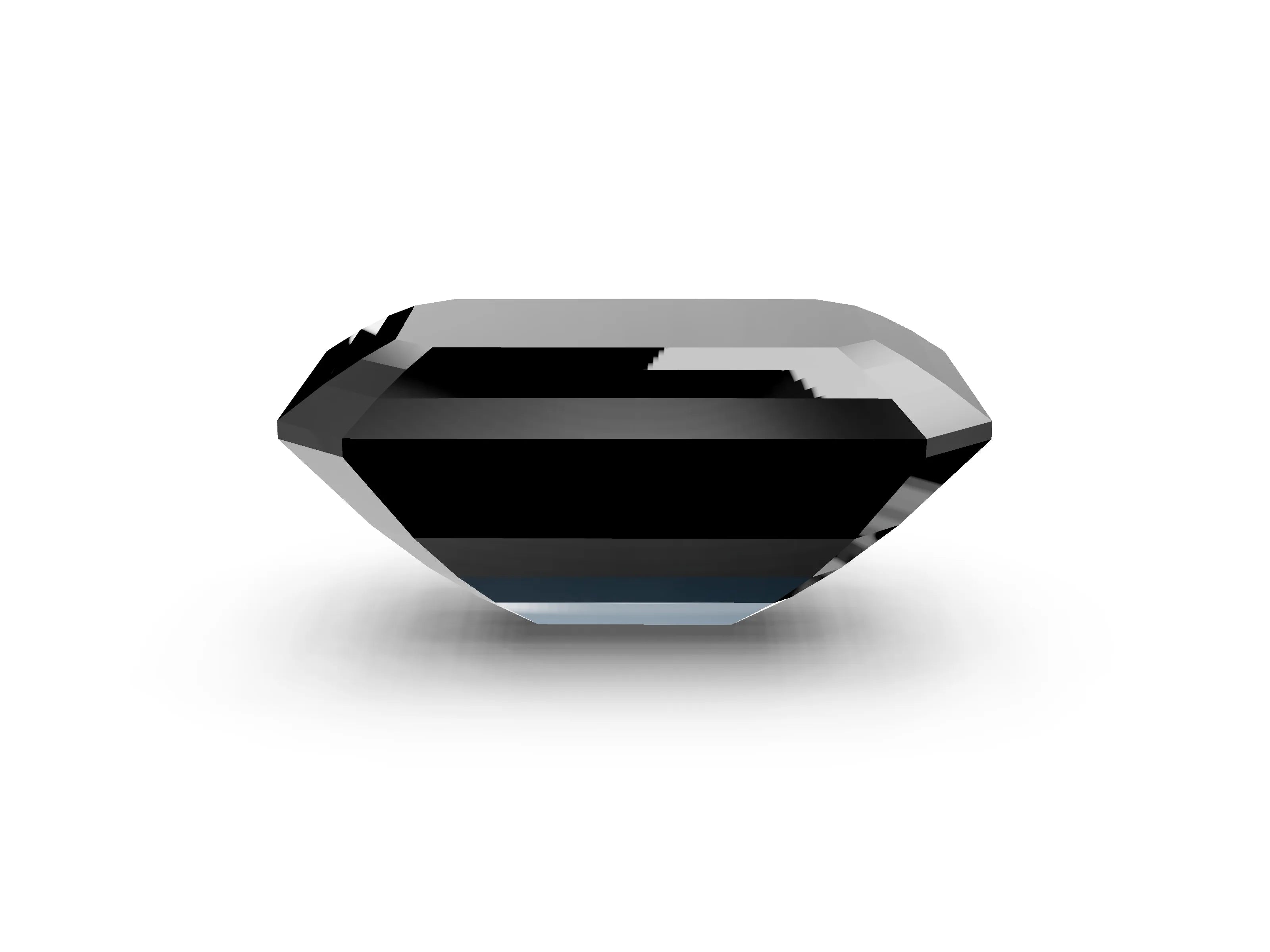 White gold Three-Stone Fancy Black Emerald Cut Diamond Engagement Ring with Pave Band and Prong Setting_2