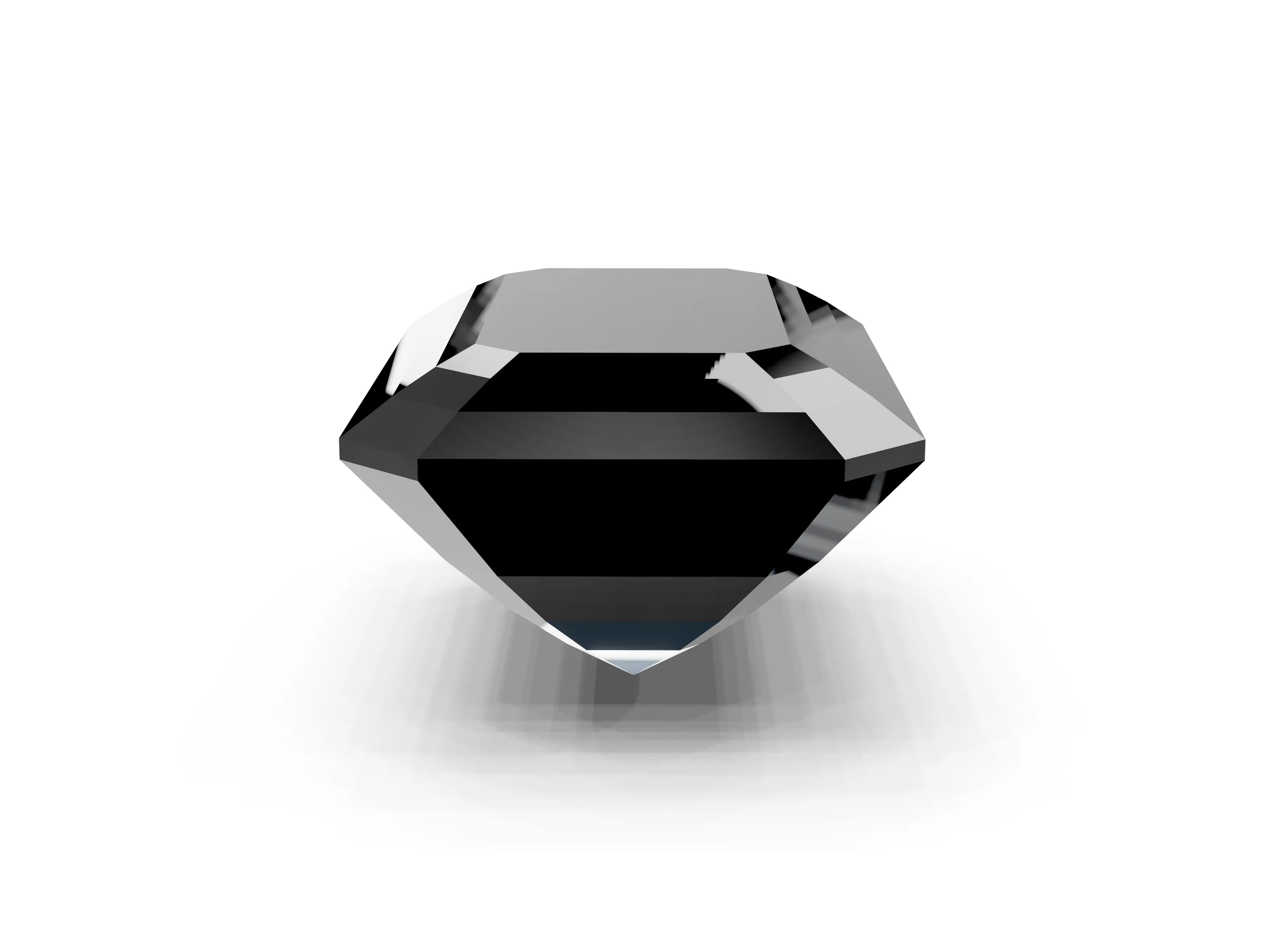 White gold Three-Stone Fancy Black Emerald Cut Diamond Engagement Ring with Pave Band and Prong Setting_3