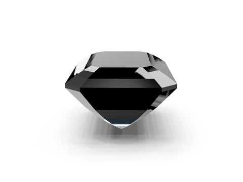 White gold Three-Stone Fancy Black Emerald Cut Diamond Engagement Ring with Pave Band and Prong Setting_3