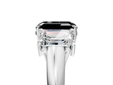 White gold Three-Stone Fancy Black Emerald Cut Diamond Engagement Ring with Prong Setting_20
