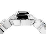 White gold Three-Stone Fancy Black Emerald Cut Diamond Wave Pave Band with Prong Setting_34
