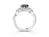 White gold Three-Stone Fancy Black Heart Cut Brilliant Diamond Solitaire Ring with Tapered Band and Four-Prong Setting_22