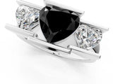 White gold Three Stone Fancy Black Heart Cut Cut Channel Set Diamond Ring_25